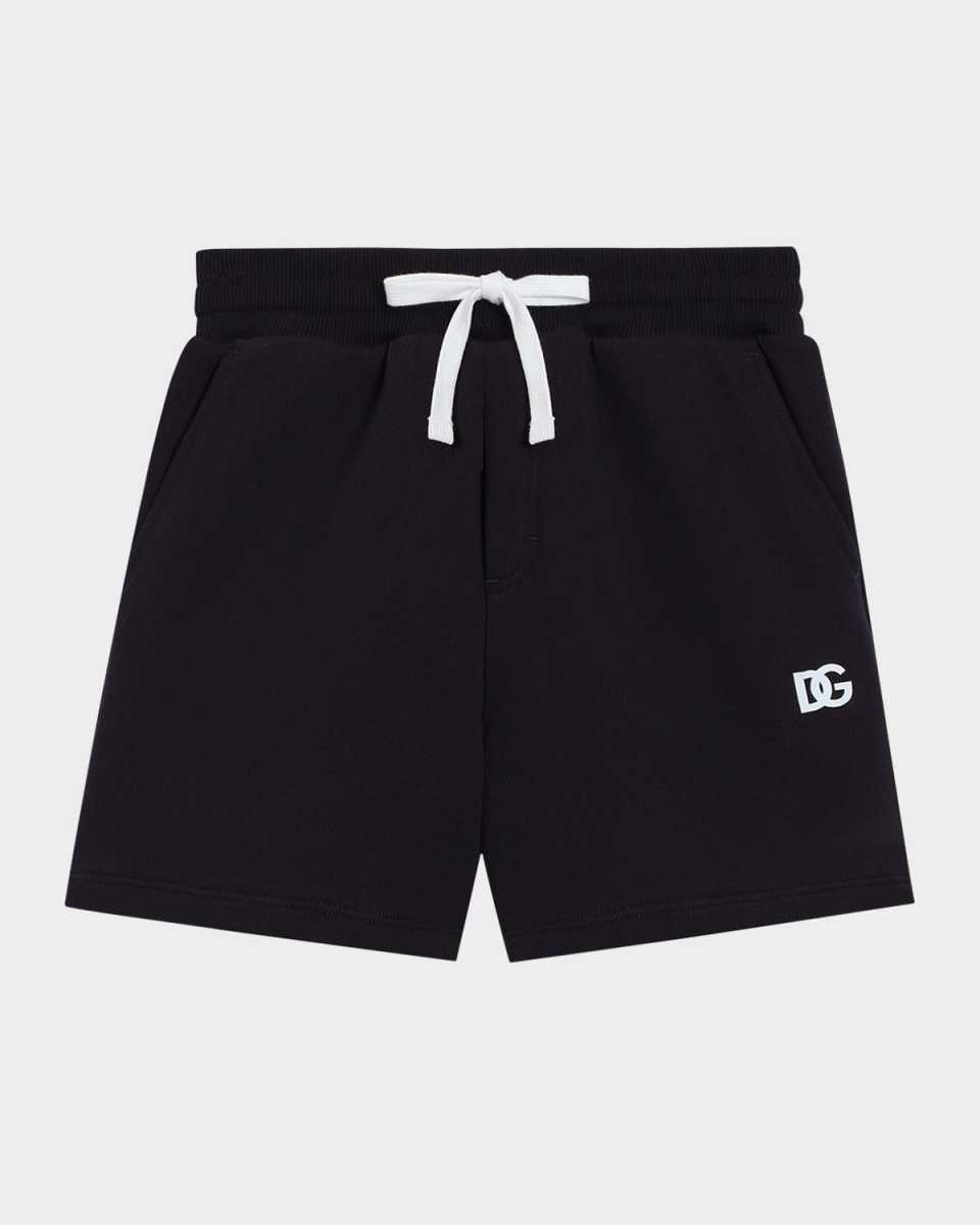 Boy's Jersey Jogger Shorts W/ Rubber DG Logo, Size 4-
